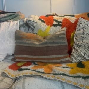 Kilim style woven striped pillowcase sham